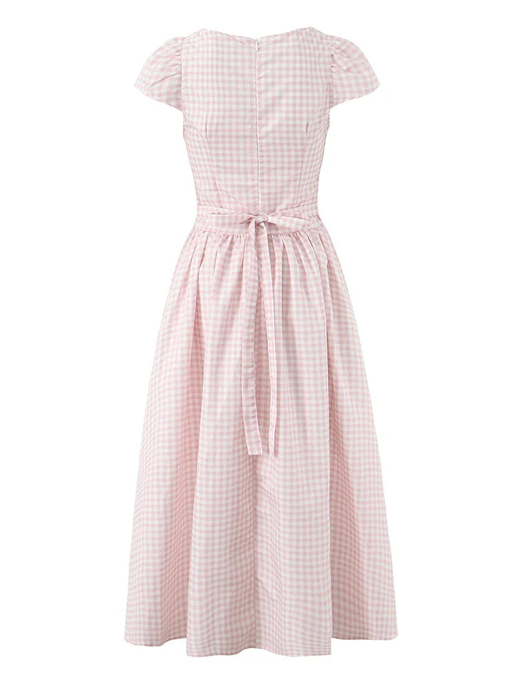 JOARDA PLAID MIDI DRESS