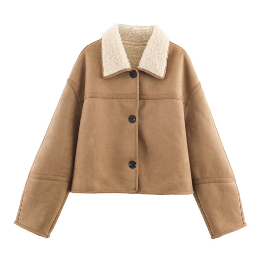 JOHAN SUEDE JACKET Khaki One Size