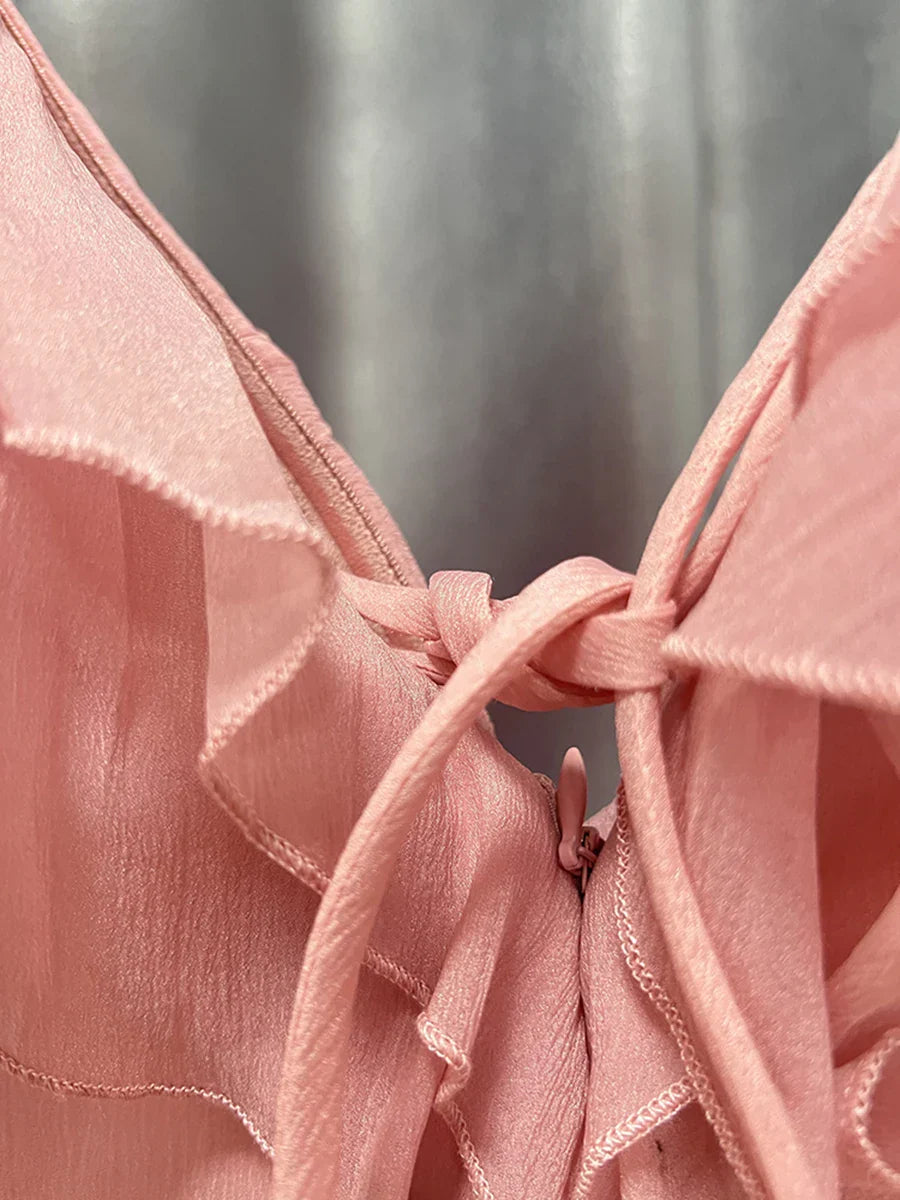 MILANO RUFFLE MINI DRESS PINK