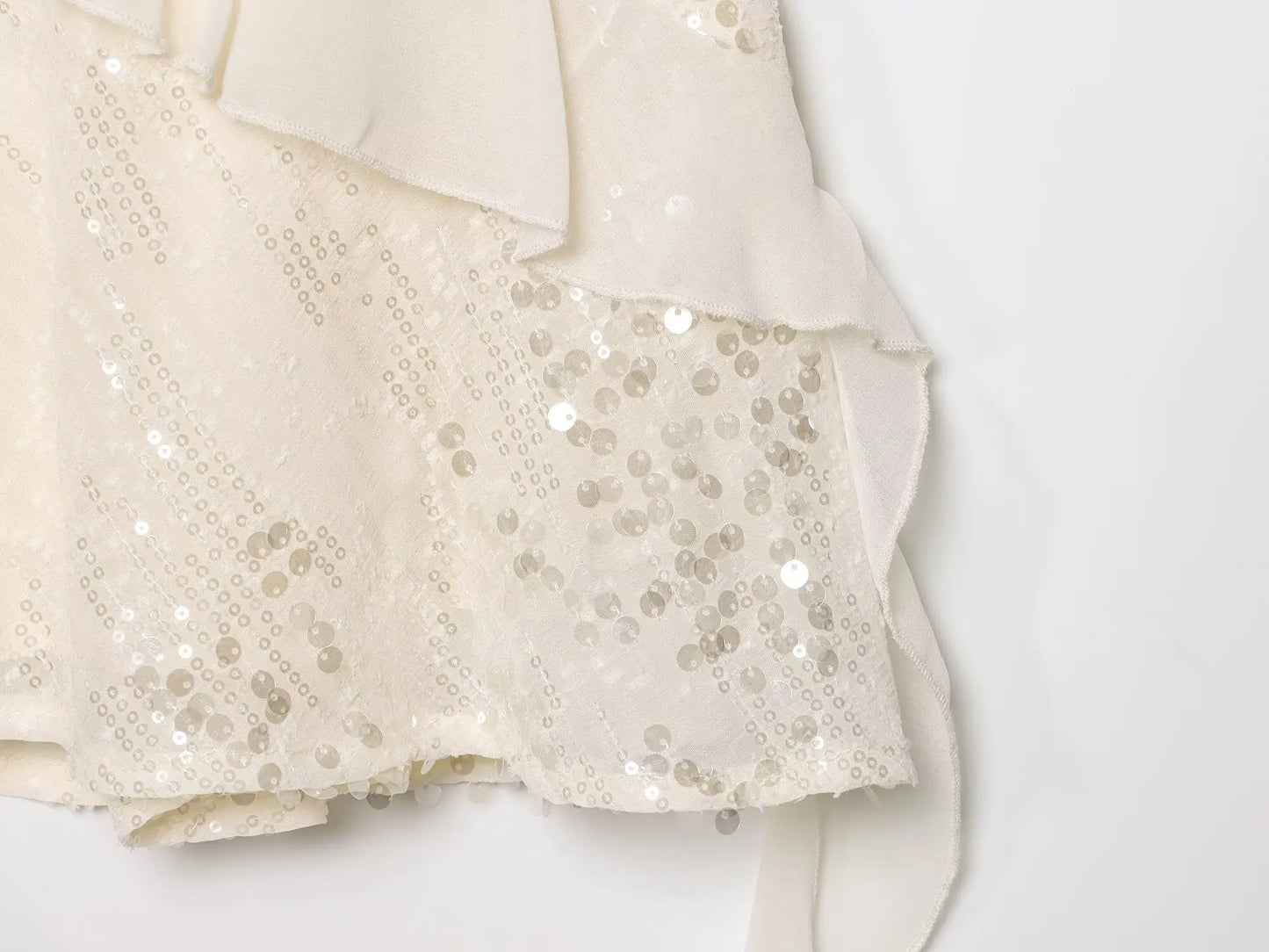 LELI SEQUIN RUFFLE MINI DRESS