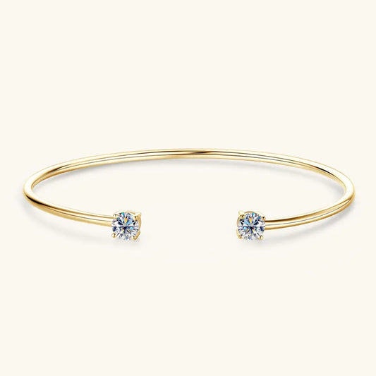 AISHA MOISSANITE BANGLE CUFF Yellow Gold