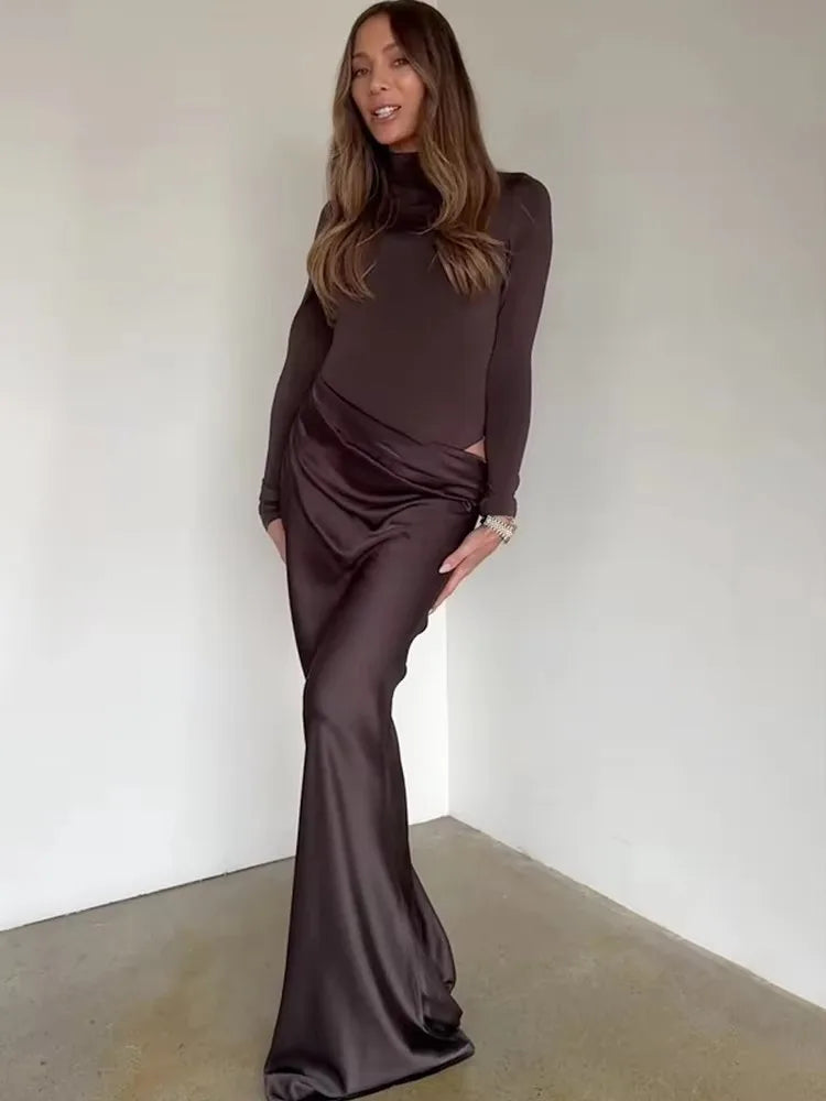 PAULINA SATIN ONE SHOULDER DRESS