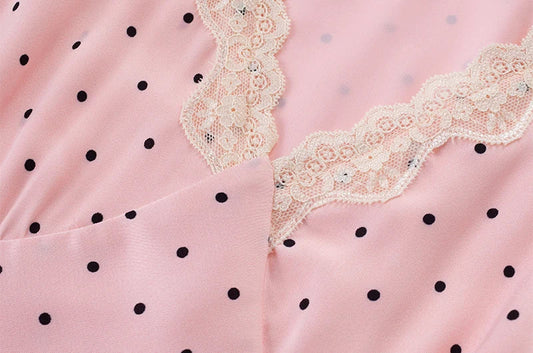 CHARIS POLKA DOT MIDI DRESS PINK