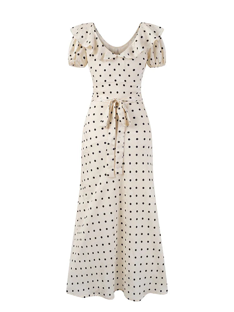 ALISE POLKA DOT MIDI DRESS