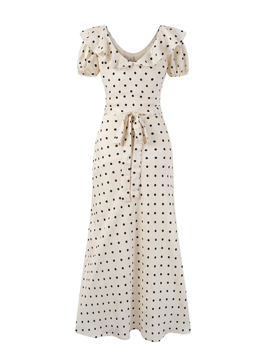 ALISE POLKA DOT MIDI DRESS