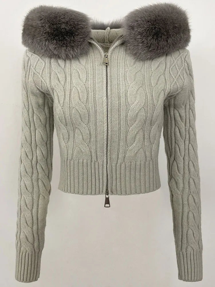 VIOLET FUR CARDIGAN