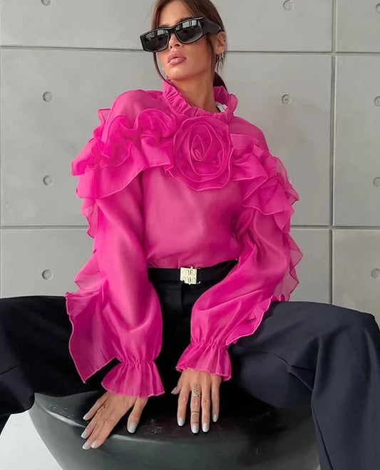 TRINETTE SHIRT Rose Red One Size