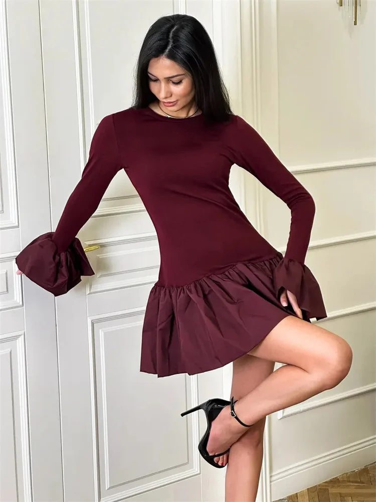 GOCI RUFFLED MINI DRESS
