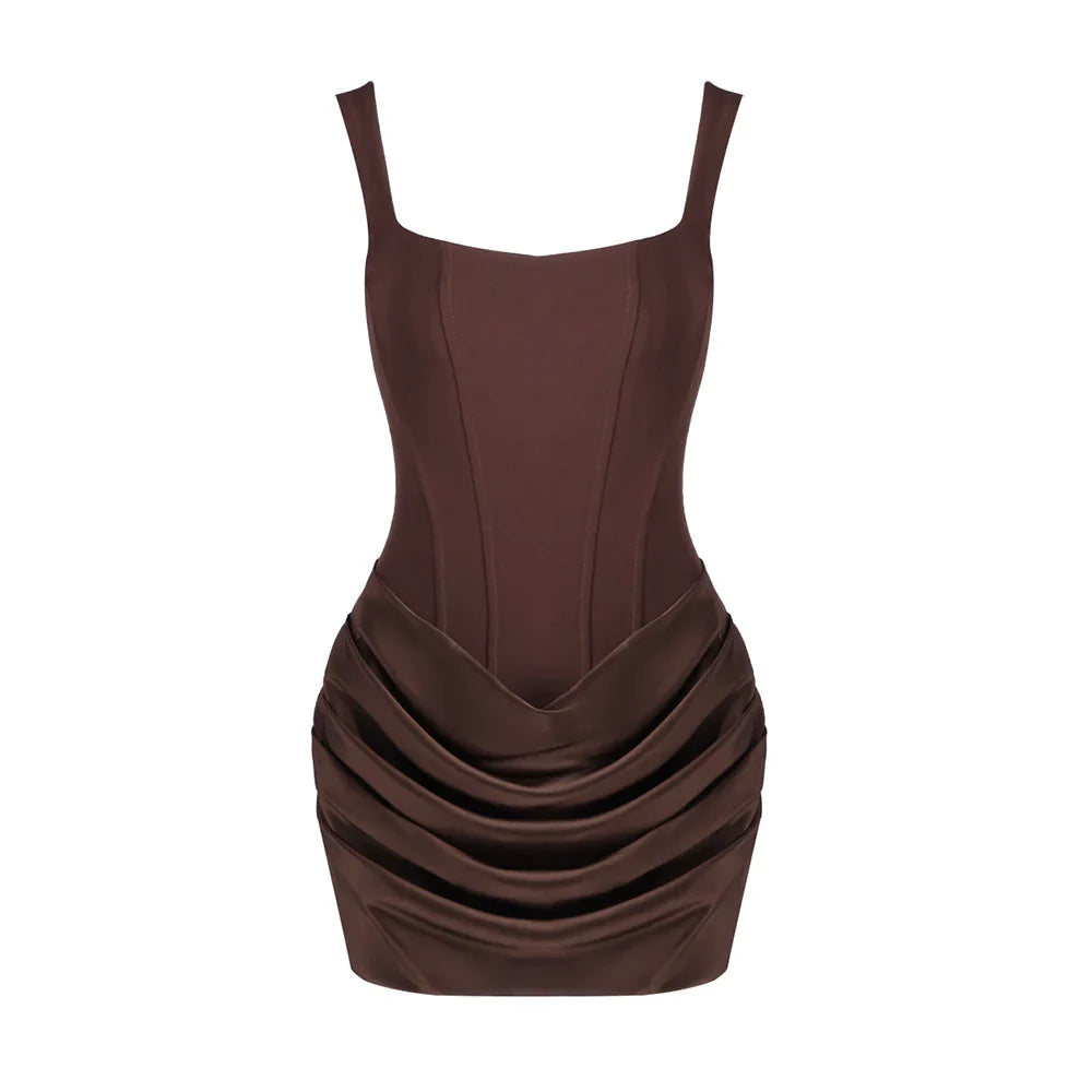 HADLEE CORSET RUCHED MINI DRESS