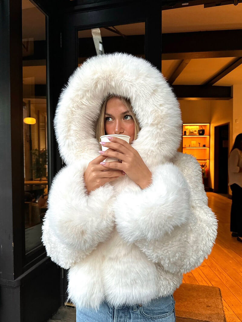 Athena | Faux Fur Hooded Statement Coat