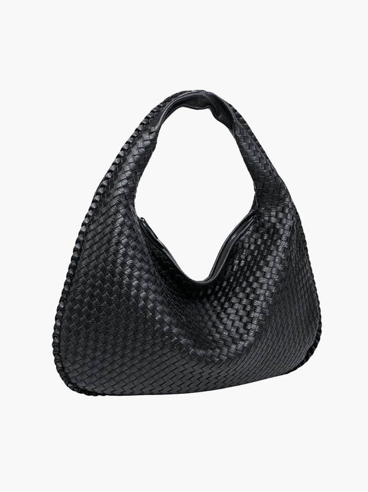 Curlew | Woven Large Shoulder Bag Black
