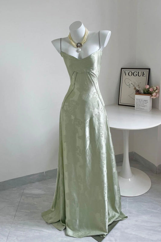 Floral Tie-Back Maxi Dress - Mint Green