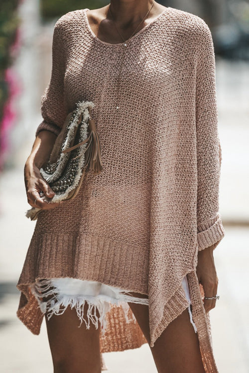 Love for The First Sight Loose Knit Blouse - 3 Colors Pink