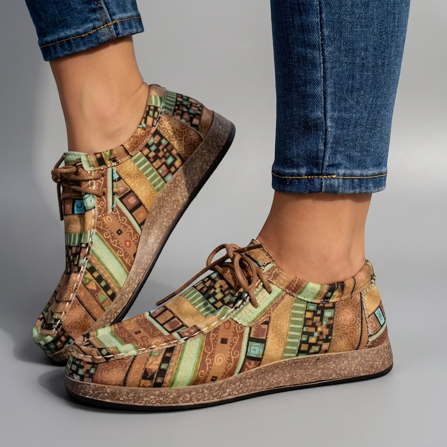 Isabella — Colorful Wedge Sandals With Bohemian Comfort Footwear Design Khaki