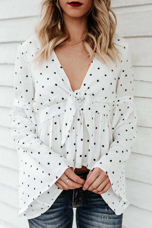 Rochelle Floral Print Long Sleeve Blouse - 3 Colors White