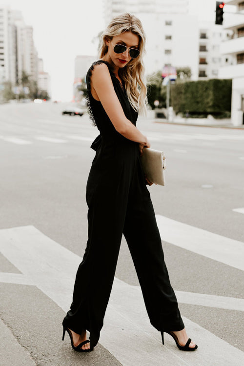 Air of Romance Lace Jumpsuit - 2 Colors Black