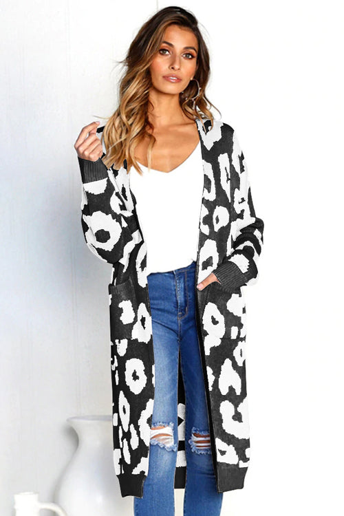 Chancery Leopard Print Knit Sweater Coat - 8 Colors Black