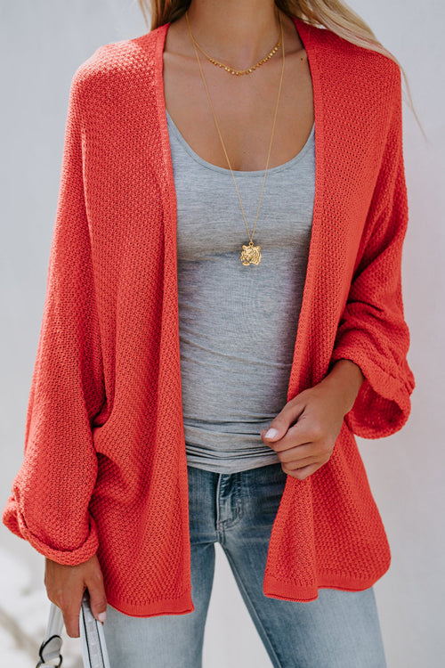 Free Spirits Pure Color Knit Cardigan - 3 Colors Orange Red