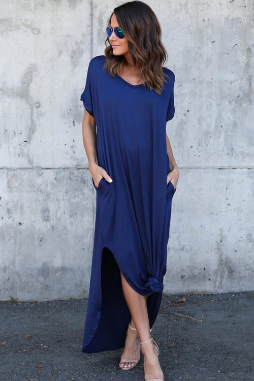 Ocean of Elegance Pocket Maxi Dress - 5 Colors Blue
