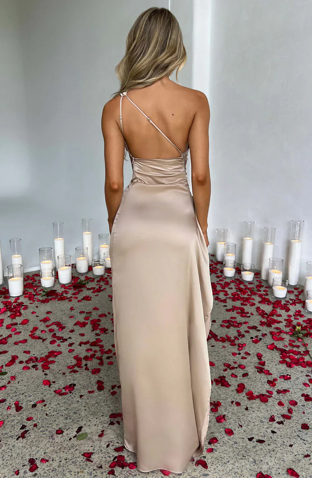 Aurora | Satin Slit Maxi Dress