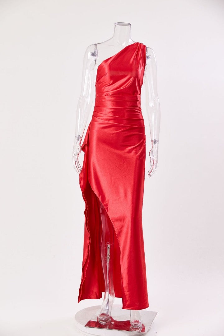 Aurora | Satin Slit Maxi Dress