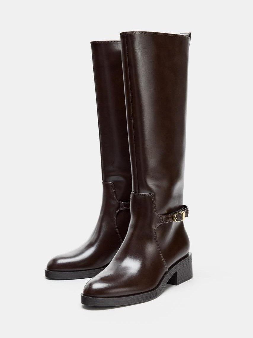 Bristol | Brown Classic Faux Leather Riding Boots