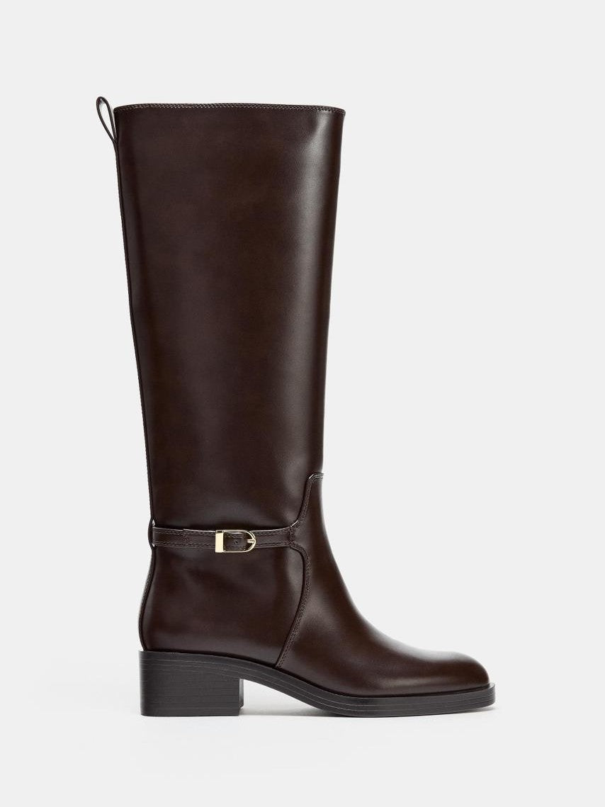 Bristol | Brown Classic Faux Leather Riding Boots