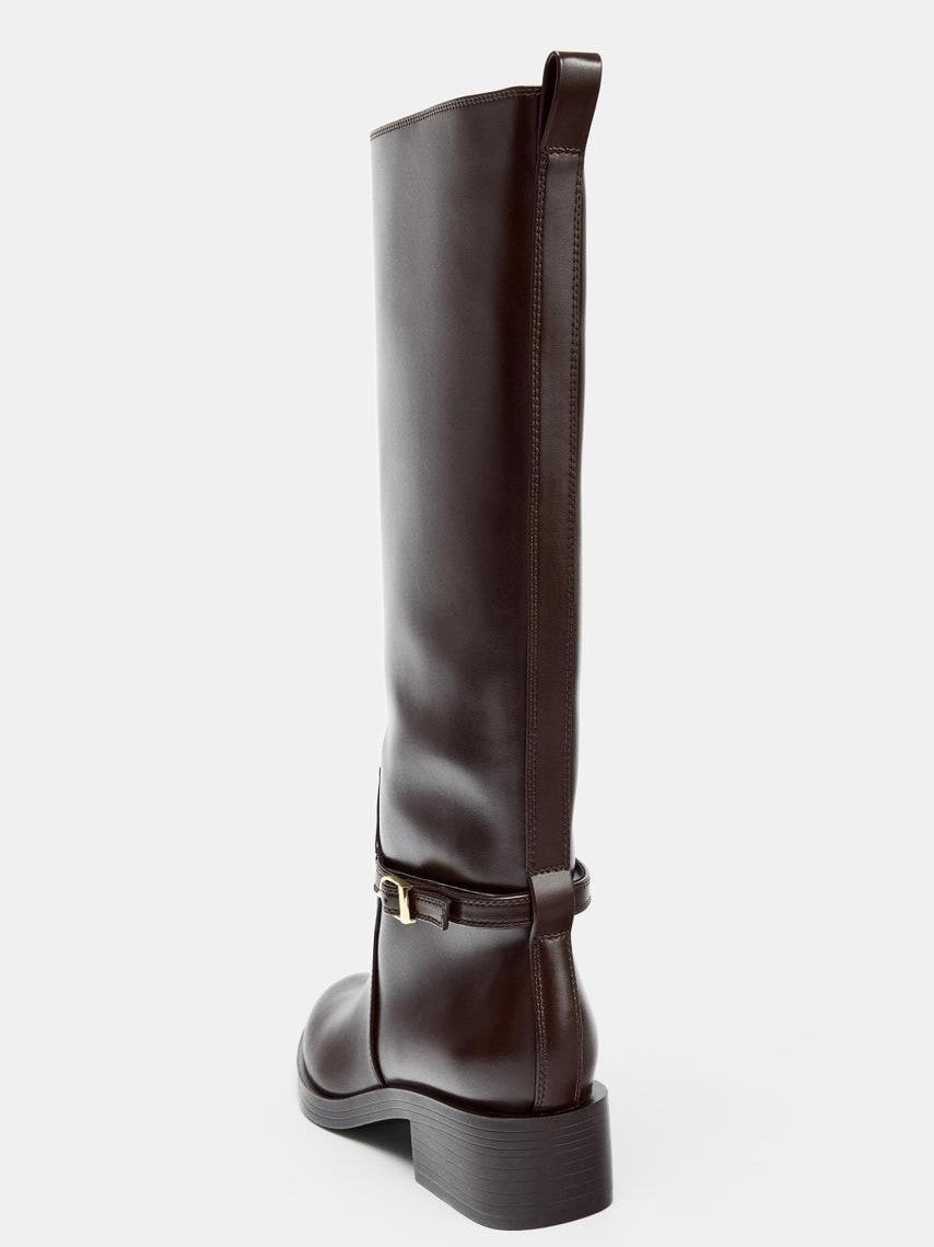 Bristol | Brown Classic Faux Leather Riding Boots