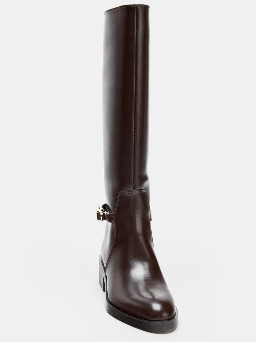 Bristol | Brown Classic Faux Leather Riding Boots