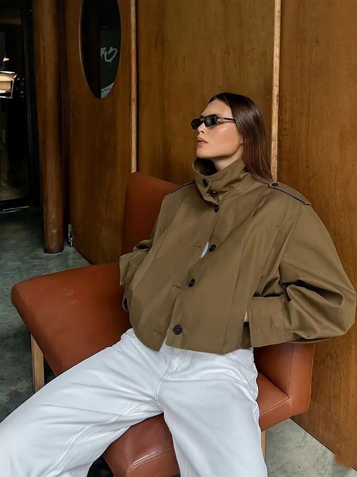 Sarah | Cropped Pea Coat Jacket