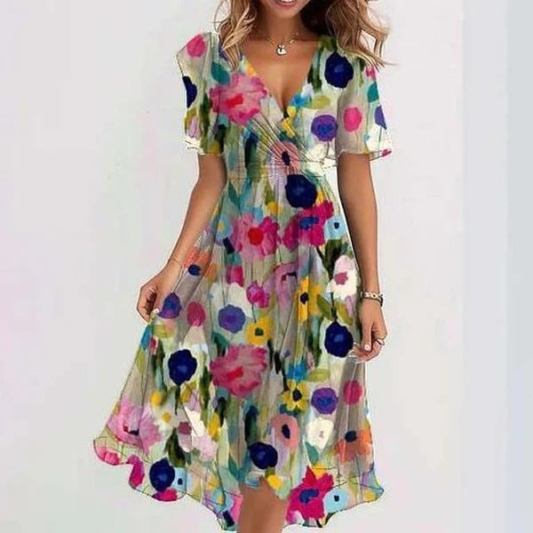 Hazel — Breathable Cotton Summer Dress For Flowing Lightweight Everyday Style Floral
