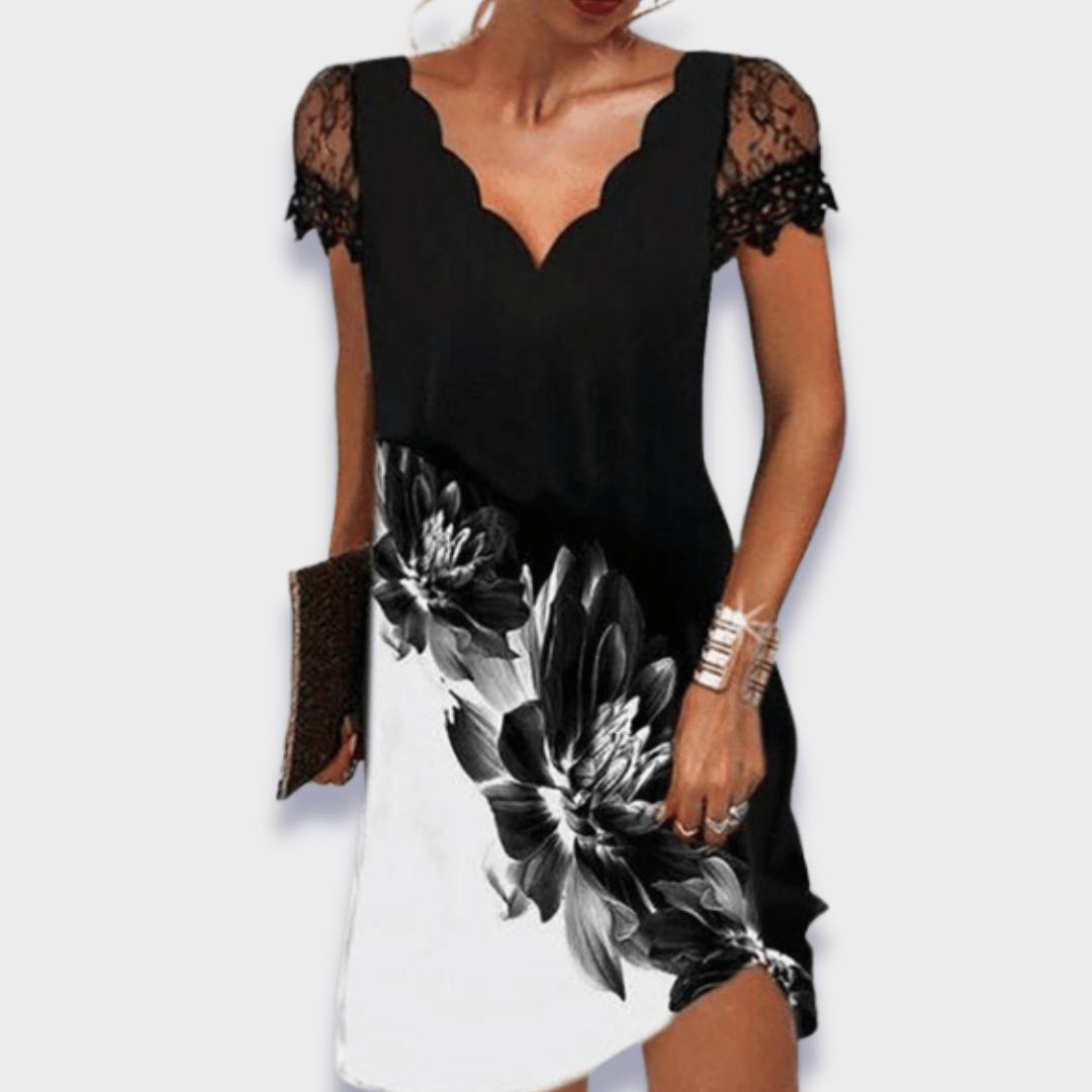 Camille — Structured Evening Dress With Tummy Control For Confident Nights Out Black and White