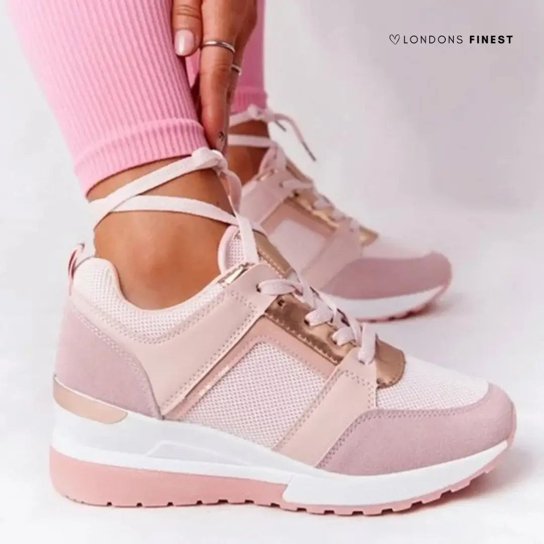 Ergosupport — Breathable Fabric Orthopedic Shoes With Comfortable Ergonomic Support Design Pink