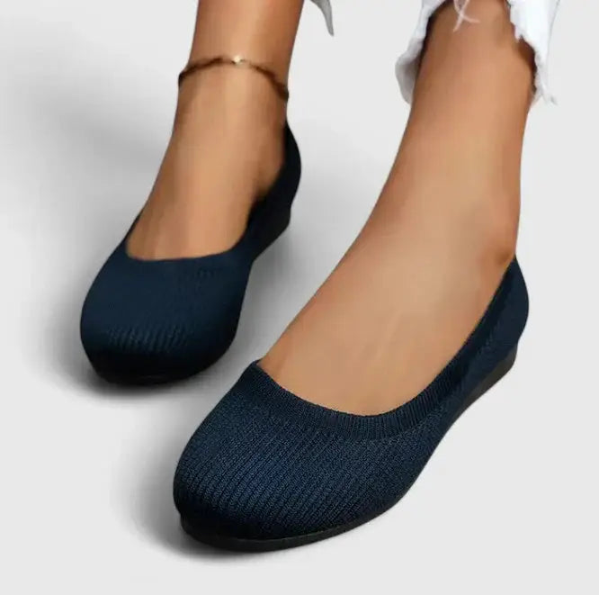 Orthowalk — Breathable Fabric Orthopedic Shoes With Comfortable Slip-On Design Navy Blue
