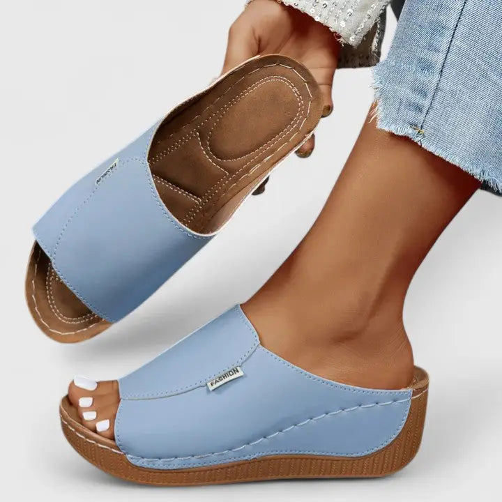 Breezestep — Breathable Leather Sandals With Stylish Comfortable Summer Design Blue