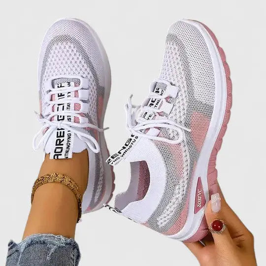 Meshwalk — Breathable Mesh Sneakers With Lightweight Orthopedic Walking Design Pink