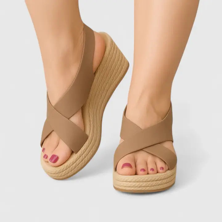Espadrina — Breathable Synthetic Espadrille Sandals With Elegant Comfortable Summer Design Brown