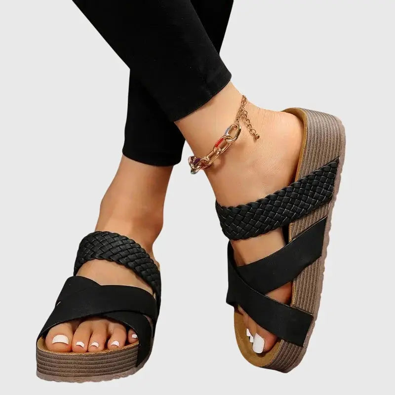 Cushionday — Comfortable Cushioned Sandals With Stylish All-Day Summer Design Black