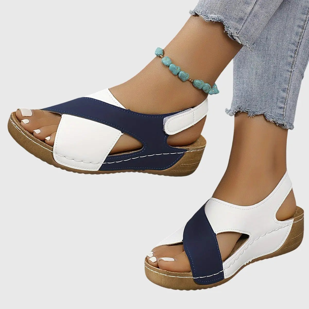 Comfortsynth — Comfortable Synthetic Sandals With Elegant Supportive Summer Design Blue