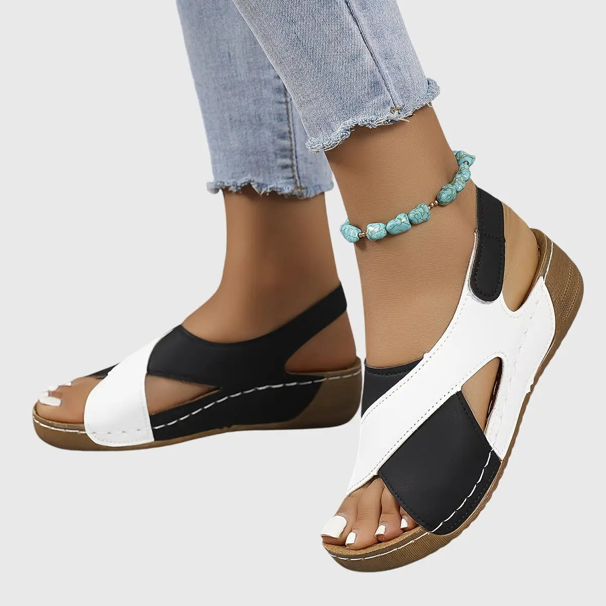 Comfortsynth — Comfortable Synthetic Sandals With Elegant Supportive Summer Design Black