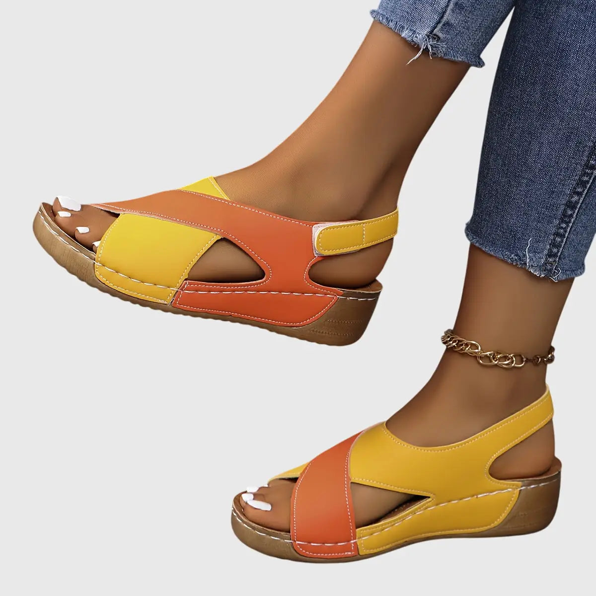 Comfortsynth — Comfortable Synthetic Sandals With Elegant Supportive Summer Design Orange