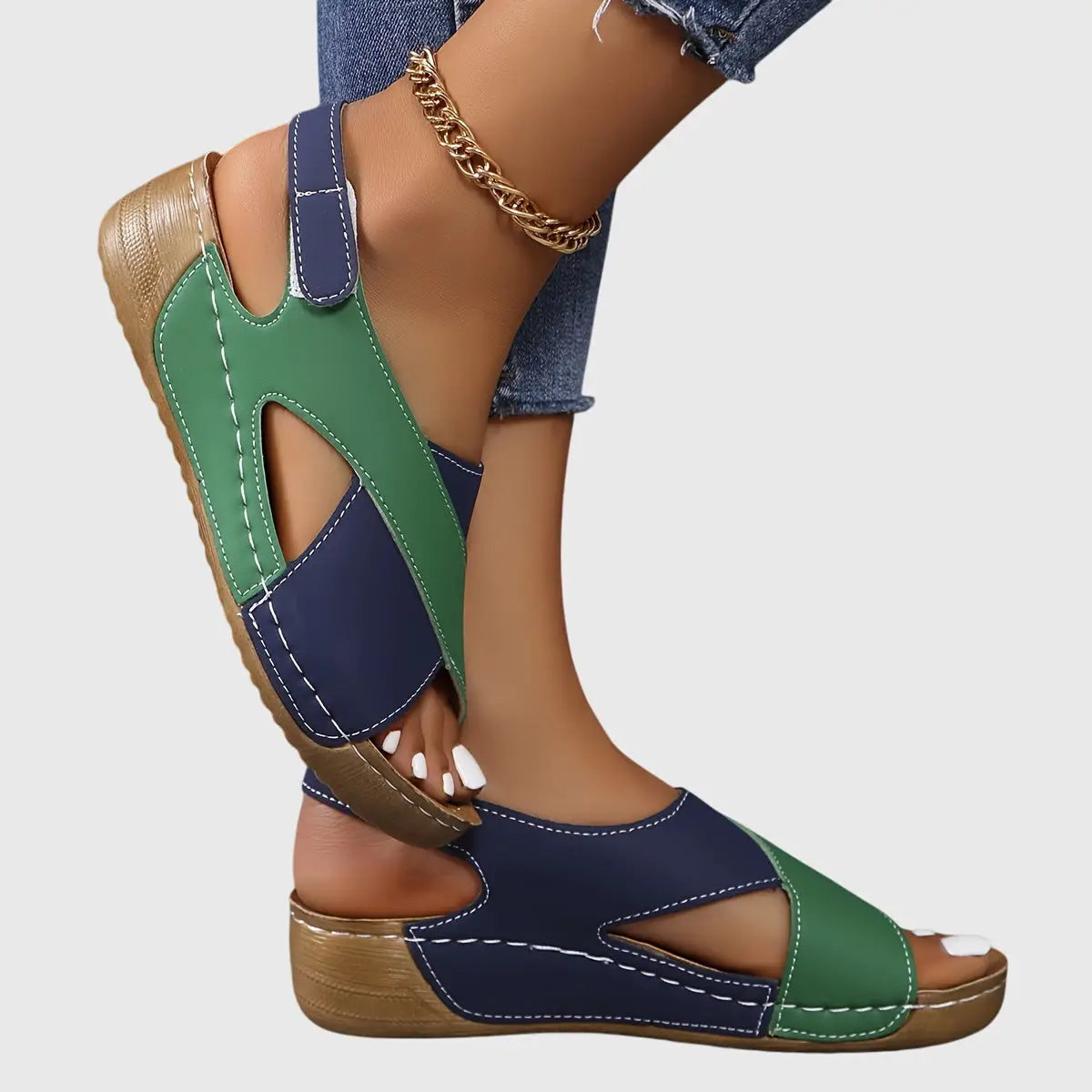 Comfortsynth — Comfortable Synthetic Sandals With Elegant Supportive Summer Design Green