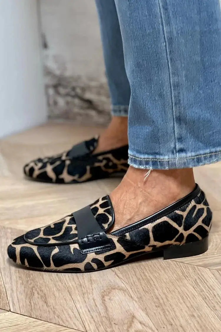 Cowprint — Cow Print Loafers With Cozy Chic Slip-On Comfortable Design