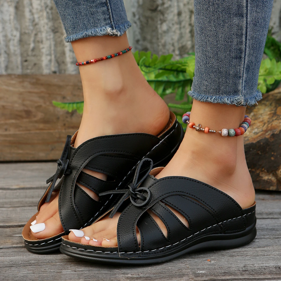 Minimalia — Cushioned Sandals With Elegant Comfortable Breathable Minimalist Design Black