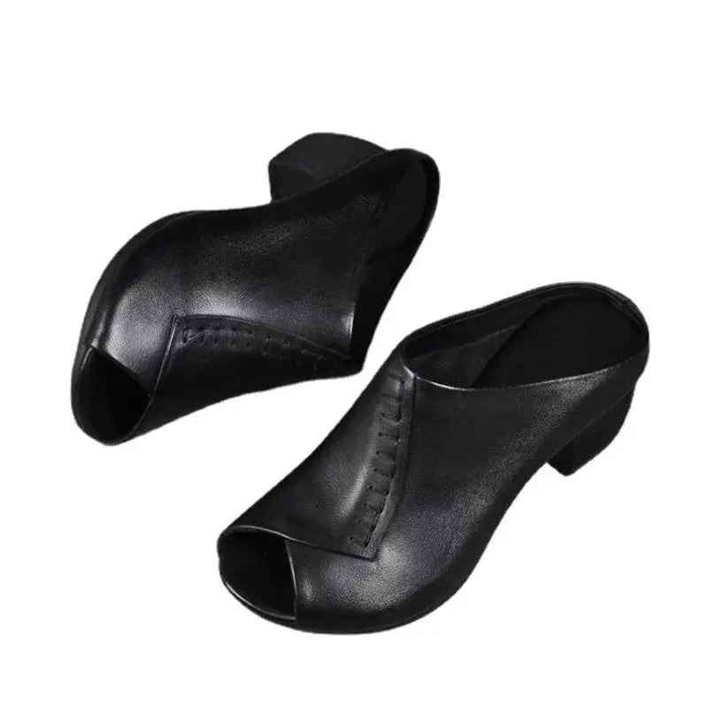 Cushiona — Cushioned Slip-On Sandals With Elegant Comfortable Everyday Design Black