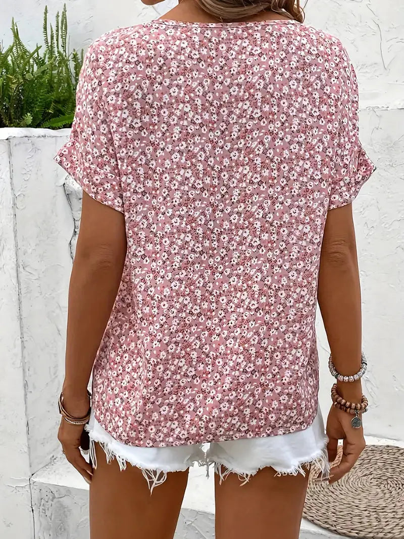 Daphne — Ditsy Floral Print Blouse With Relaxed Puff Sleeve Summer Style