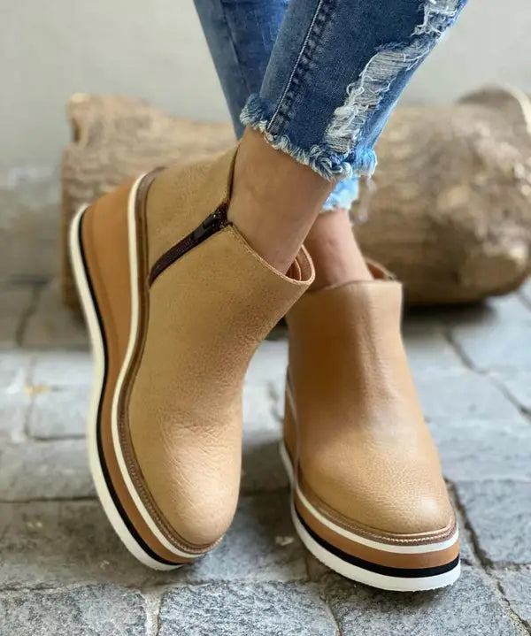 Wintertread — Elegant Waterproof Boots With Stylish Orthopedic Autumn Design Beige