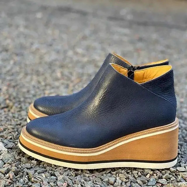 Wintertread — Elegant Waterproof Boots With Stylish Orthopedic Autumn Design Blue