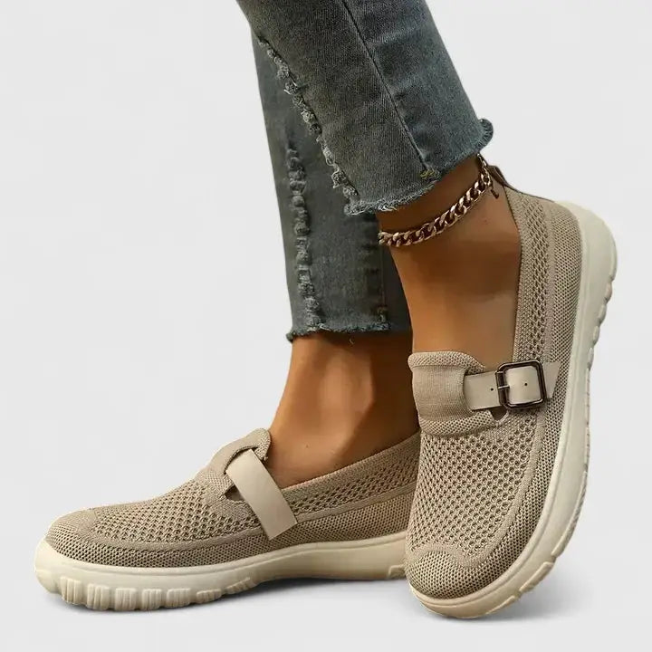 Archfit — Ergonomic Leather Loafers With Comfortable Black Slip-On Arch Support Design Beige