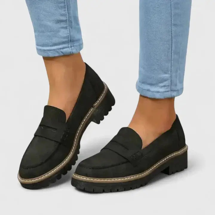 Ergoclassic — Ergonomic Leather Loafers With Comfortable Classic Slip-On Design Black